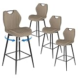 [Rotation à 360°] Ce tabouret haut est pivotant à 360°, vous permettant de vous tourner facilement pour discuter ou saisir des objets. Le repose-pieds assure une position assise détendue et confortable.