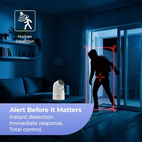 Image of Trueview 3MP Wi-Fi ATC Robot Camera | BIS-ER (STQC Certified) WiFi CCTV Camera | All Time Color Night Vision | Pan Tilt | Smart Tracking | 2-Way Audio | Memory Card & Cloud | Alexa | T18296S