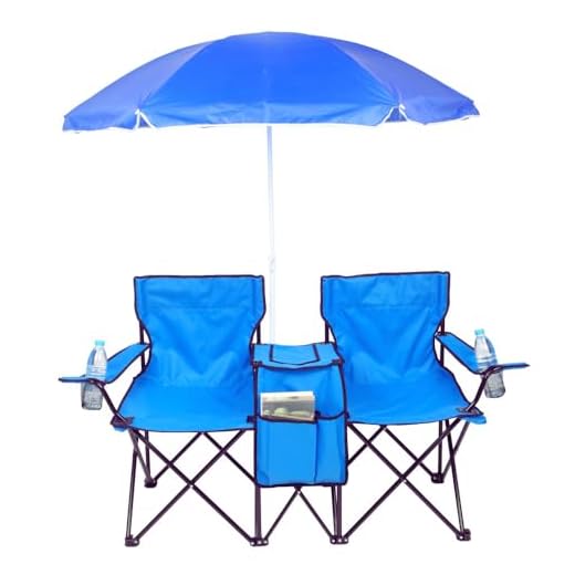 VINGLI Double Beach Chair with Umbrella