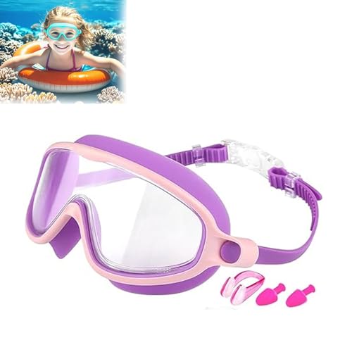 Splashyeyes Goggles, Blumi Baby Goggles, Waterproof And Anti-Fog Diving Mask, Wide View Swim Goggles For Children 3-14 (Purple, As Show, As Show)