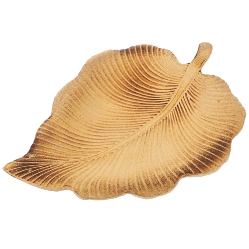 MOKKHNB 北欧風葉形トレイ 多機能ジュエリートレイ おしゃれなホーム収納皿 お菓子 フルーツ盛り付け用 デザートサービングプレート