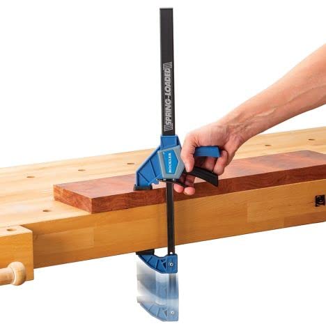 6” Spring Loaded One-Handed Bar Clamps For Woodworking – Hand-Free Position Wood Clamps – 150 Lbs Weight Capacity Pistol Grip Style Single-Finger Release Trigger Clamp – Adjustable Wood Working Clamps #TOP1
