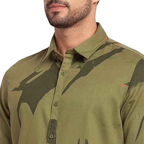 Image of Spykar Men Cotton Regular Slim Fit Full Sleeves Shirt