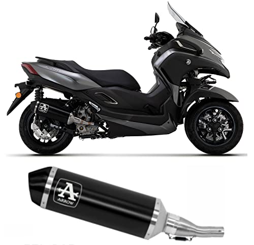 arrow pot d echappement approuve urban aluminium noir embout acier noir compatible avec yamaha tricity 300 2021 2022 mototopgun Cover