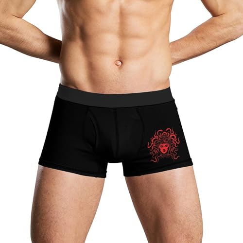 Red Medusa Head Comfortable Mens Underwear Boxer Briefs Lightweight Stretch Panties