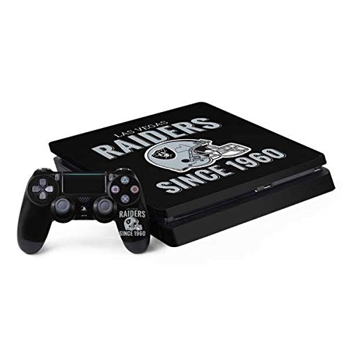 Skinit Decal Gaming Skin Compatible with PS4 Slim Bundle - Officially Licensed NFL Las Vegas Raiders Helmet Design
