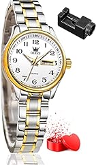 Female Watches: silver&gold watch band & white dial