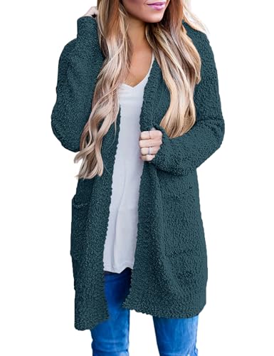Image of MEROKEETY Women's Long Sleeve Soft Chunky Knit Sweater Open Front Cardigans Outwear Coat