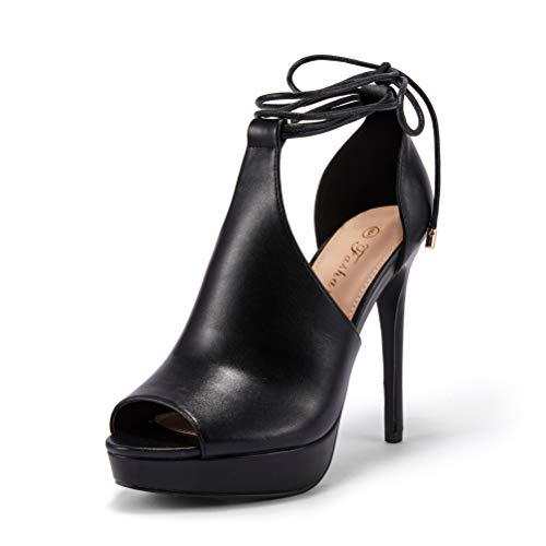 Image of Fashare Womens Peep Toe Platform Heels Sexy Sandals Strappy Lace Up Tie Stilettos Dress Pumps Shoes