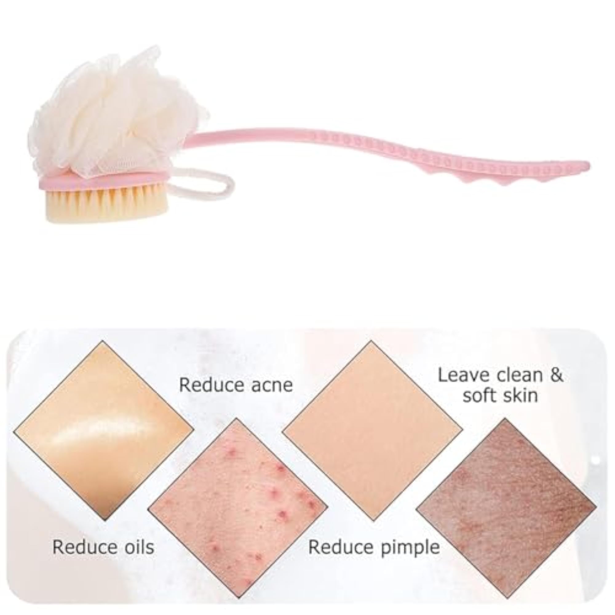 2 in 1 Bath Brush with Long Handle