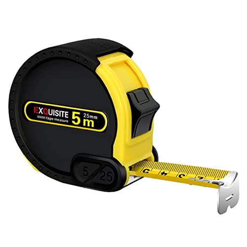 Qiccijoo Cinta métrica, cinta métrica retráctil 16 pies/5 m métrica e imperial para construcción, contratista, agrimensores, carpintero, ingenieros, electricistas, arquitecto Cover