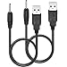 2pcs USB DC Charger Charge Charging Cable for Mini S530 Smallest Invisible Wireless Bluetooth Earbuds Earphones Headphones Headset and Bluetooth Shower Speakers