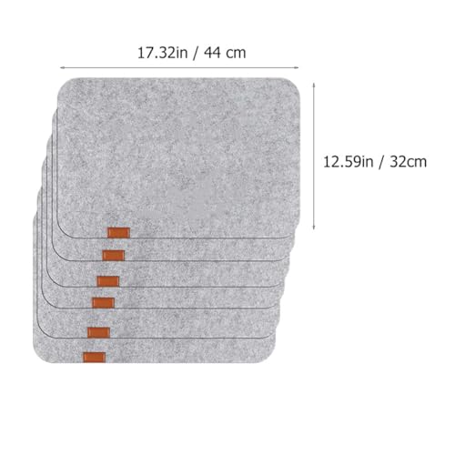 Sets de table carrés en feutrine grise de 12 pièces lavables