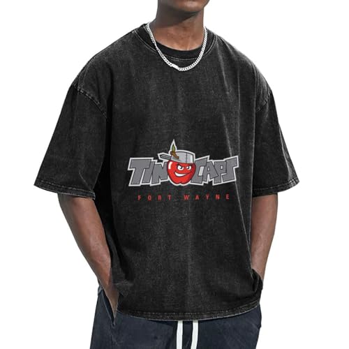 Fort Wayne Tincaps Men's Vintage Oversized T-Shirts,230g Short Sleeve