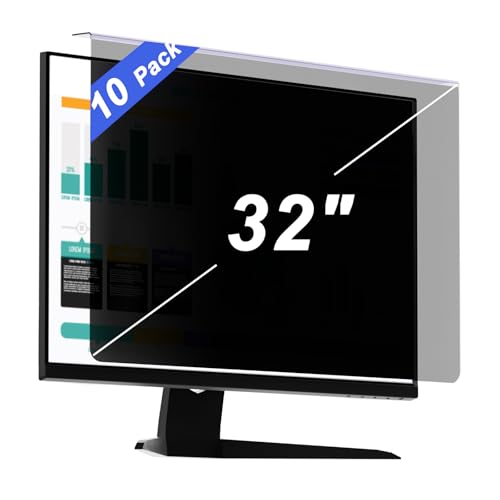 Image of 【10-Pack】 32 Inch Hanging Computer Privacy Screen | Anti-Spy | Blue Light | No Adhesive | Protects Confidential Data | Easy to Hang | Reusable | Scratch Resistant