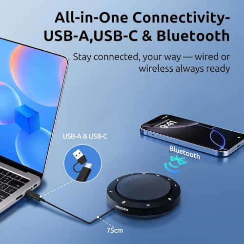 Image of Conference Speakerphone - 2 AI Noise Reduction Mics, 360 Voice Pickup