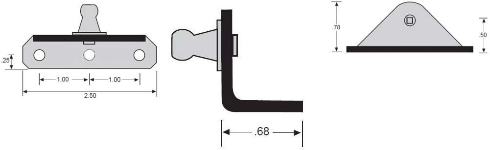 10mm Ball-Stud Brackets (10 Pack) (2.5"L x 0.68"W x 0.75"H) - Black Powder-Coating over Zinc-Plating - Gas Strut Lift Support Fittings RT-60-00002-10