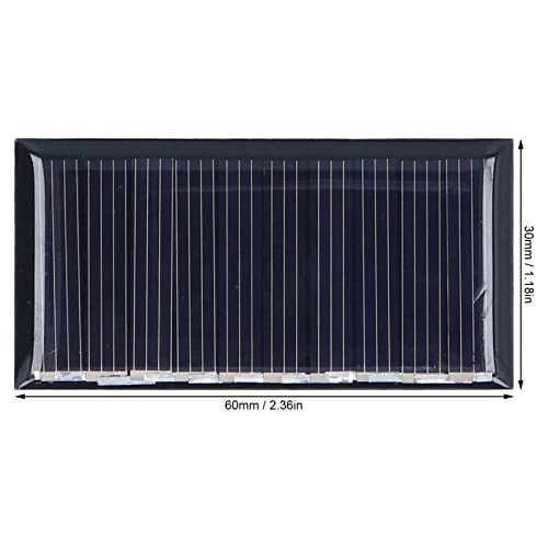 2 Stück 5 V 50 MA Mini-Solarzellen, Wetterfeste Polykristalline Solarzellen 60 X 30 Mm / 2,36 X 1,18 Zoll Langlebige Polykristalline Mehrzweck-Solarzellen für DIY-Solarzellenprojekte, Spielzeug