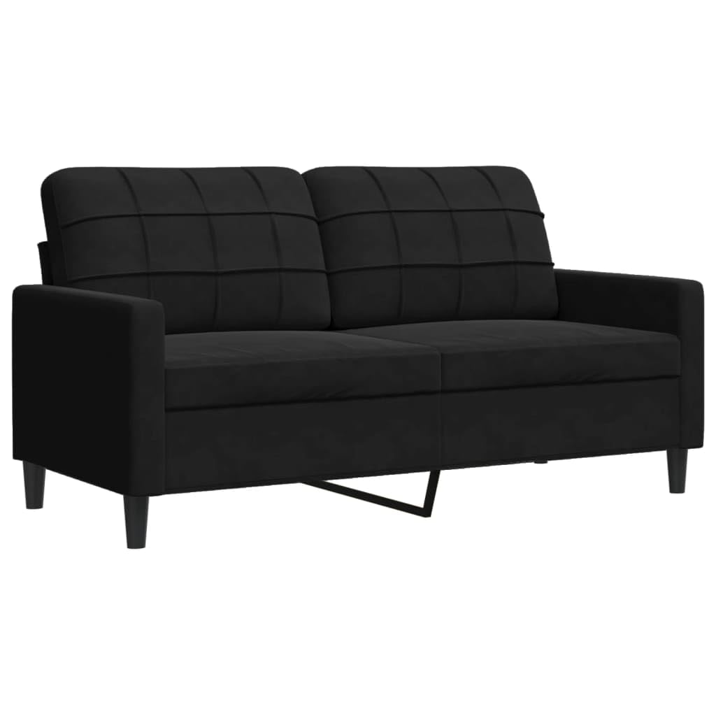 Générique Ensemble de canapés 3pcs et Coussins et traversins Noir Velours,Meubles,Canapés,Noir,68.2 KG,3278456