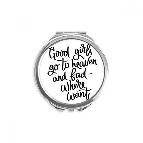 Espejo redondo portátil de alta calidad con frase motivadora y diseño compacto para bolso