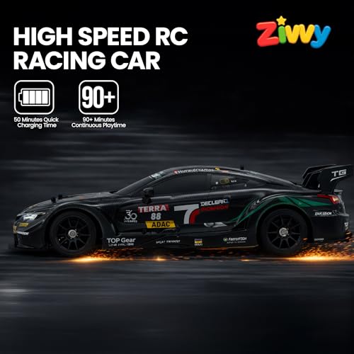 Image of Big Remote Control Car Black | 2.4G Remote Control Drift RC Car with 150m Range, Neon Lights & Music | Rechargeable RC Racing Toy | Best Gift for Boys & Girls 2 3 4 5 6 7 8+ Years