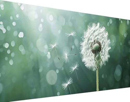 Diamond Painting Adulte Grand Format 70x140cm pour Décoration Chambre Murale Salon Pissenlit 5D