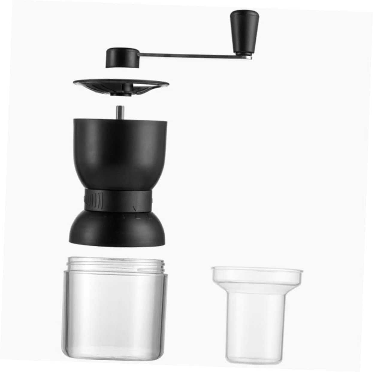 Manual Coffee Grinder 4 Adjustable Settings Black Handheld Bean Grinding Machine for Home and Office Use for Espresso and Drip Coffee