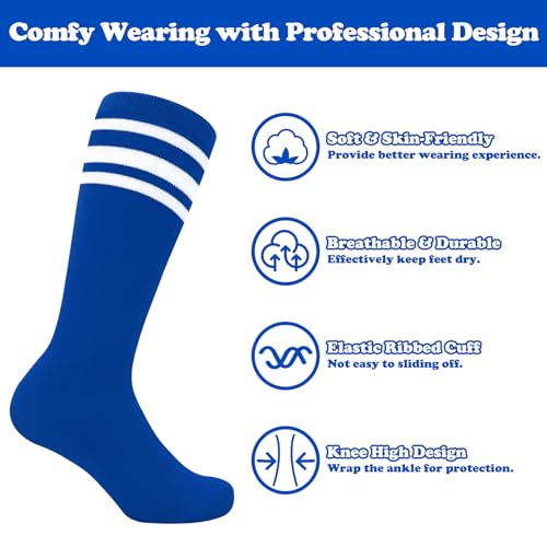 Image of Sarfel Toddler Soccer Socks Kids Soccer Socks Youth Soccer Socks Kids Baseball Socks Girls Softball Socks Boys Football Socks