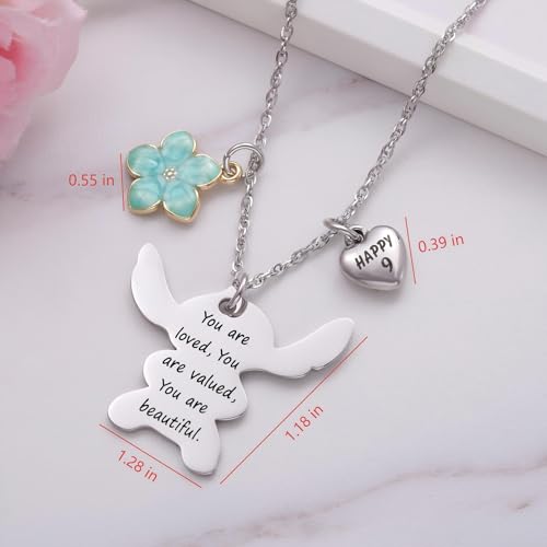 Image of Ukodnus 6-10 Year Old Birthday Necklace Gifts, You are Loved Valued Beautiful Gift, Birthday Jewelry Gift for Daughter Granddaughter Niece