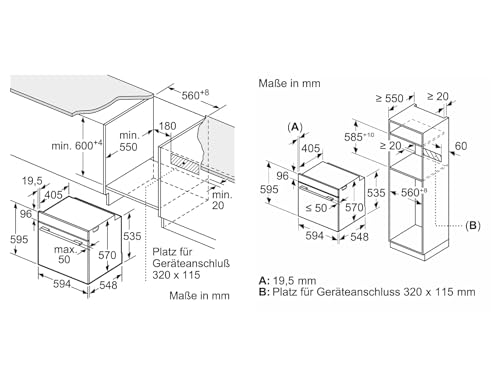 Bosch HBG578BS3, Serie 6, Einbau-Backofen 60 x 60cm, Pyrolyse-Selbstreinigung, Air Fry Funktion, Automatikprogramme, 3D-Heißluft, Hydrolytische Reinigungshilfe, Soft Close, LCD-Display, Edelstahl