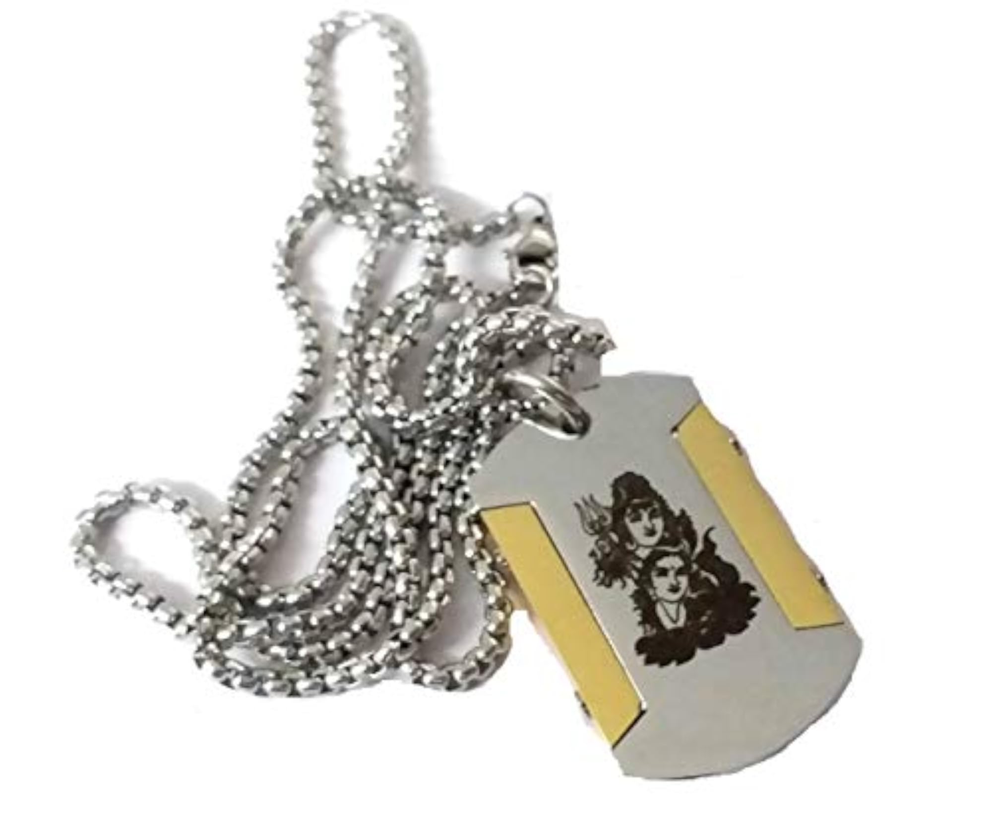 Dog Tag Silver Pendant Necklace for Men, Gift Idea