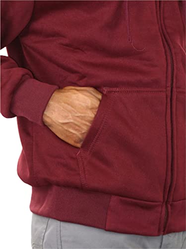 Image of ToBeInStyle Men's Polar Fleece Long Sleeve Zip Up Kangaroo Pocket Cold Weather Hoodie Jacket