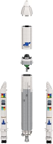 Miniatura 5 de WECHOOSE Ariane 5 ECA Rocket Model Kit de construcción de juguetes, 1262 piezas de vehículos de lanzamiento de levantamiento pesado, juego de