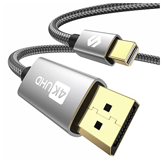 Mini DisplayPort to DisplayPort Cable 6.6ft, Silkland [4K@60Hz, 2K@165Hz, 2K@144Hz] Mini DP to DP Cable, Thunderbolt to DisplayPort Cable Compatible with MacBook Air/Pro, Surface Pro/Dock and More