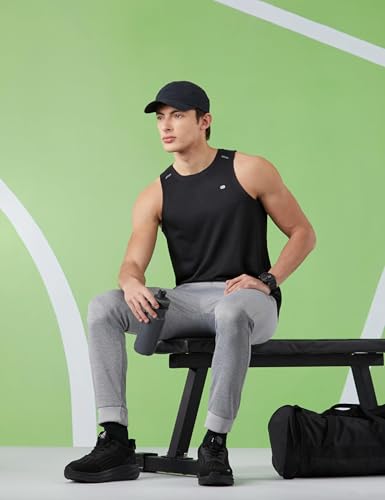Image of Amazon Brand - Symbol Men's Polyester Color Block Active Regular Fit Sports | Round Neck | Sleeveless T-Shirt