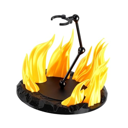 Colaxi Flame Effect,Action Figure Stand,DIY Assembly,for Displaying Toy Models Sturdy Lightweight Figurine Model Display Rack Holder, Yellow