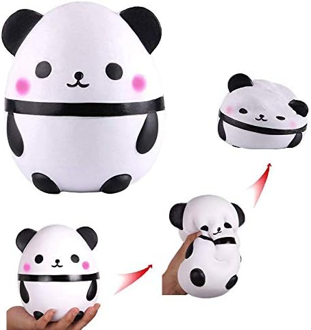 Anboor Squishies Panda Egg Jumbo Squishy Slow Rising Squeeze Toys Scented Kawaii Squishies Animal Toy for Kids Adults 1 Pcs (White)