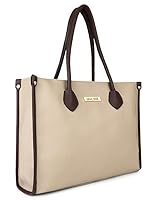 LEGAL BRIBE Womens Textured Shoulder Tote Bag Test (Beige)