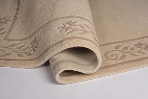 TITANIA SUPERB echter original handgeknüpfter Nepal Teppich in creme, Größe: 90x160 cm – Bild 5