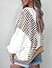 Ecosunny Womens Striped Oversized Sweatshirt Color Block Crew Neck Long Sleeve Casual Shirts Loose Pullover Tops Fashion Brown M