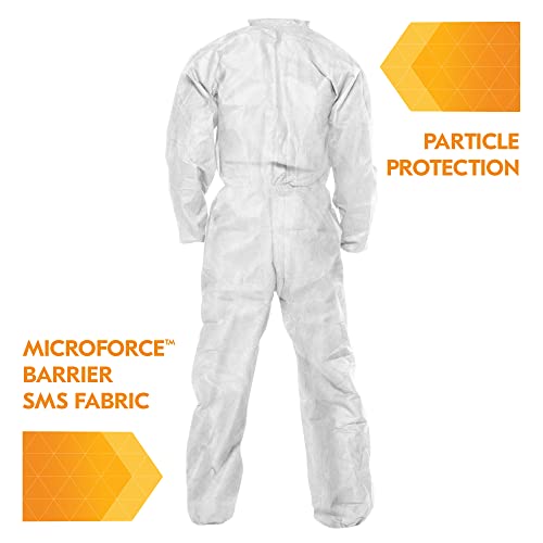 Image of KleenGuard A20 Breathable Particle Protection Coveralls (49004), REFLEX Design, Zip Front, White, XL, 24 / Case