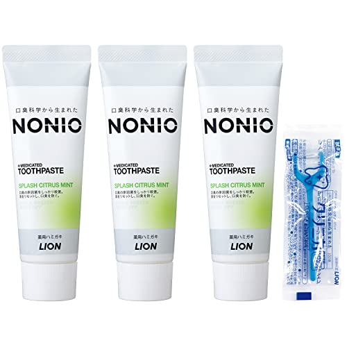NONIO ハミガキ スプラッシュシトラスミント 歯磨き粉 フッ素 130g×3個 +フロス付き
