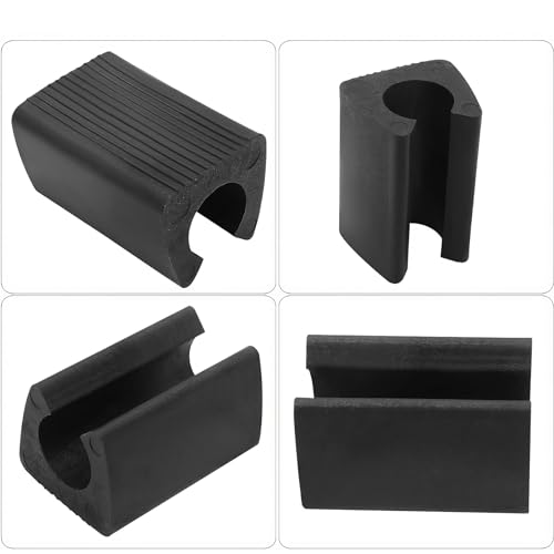 DHWEKU 12pcs Patin Pied Chaise Tube Embout Tampon Capuchon Bouchon Protection Plancher Meuble Forme U en Plastique Chaise Casquettes,Jambe Caps Silicone Tube Pince (7-9mm,Schwarz) – vue 4