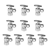 (Pack of 10) EFIELD 1/2' FIP Iron Pipe x 3/8' Compression Chrome 1/4-Turn Angle Stop Water Shutoff...