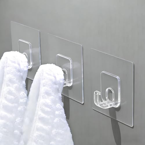 30 Pack Invisible Adhesive Hooks for Hanging, Shower Hook for Inside Shower