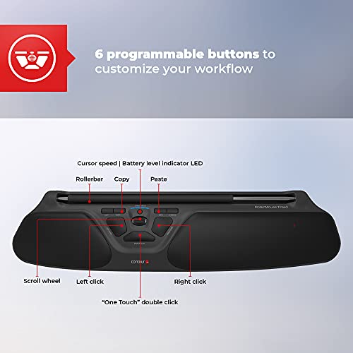 Contour Design Rollermouse Free3 - Wired Ergonomic Mouse For Laptop And Desktop Computer Use - Reach-Free Ambidextrous Computer Mouse - Mac & Pc Compatible #TOP2