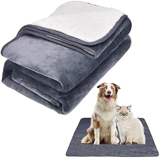 Lnueovcn Waterproof Dog Blanket Washable, Easy Clean, Soft & Reversible Fleece Dog Blanket for for Medium and Large Dogs, Cats, Pet Blanket Protect Your Bed, Sofa & Car, Large (59.8"x50"/152x127cm)