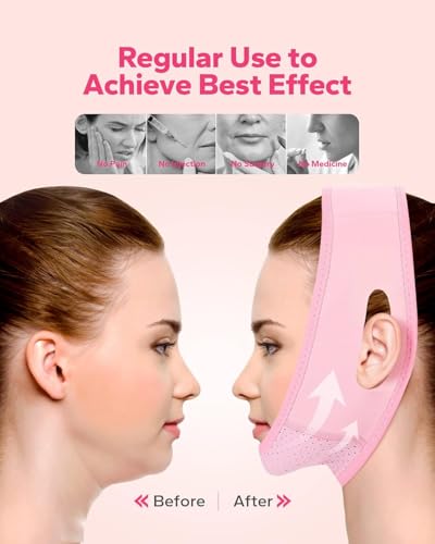 Image of KBZONE Silicone V Face Mask Face Lift Up Belt Facial Slimming Bandage Mask Cheek,Chin,Belt Face Slim Lift Band Mask Double Chin Reducer For Women And Men Tightening Skin 1 Count