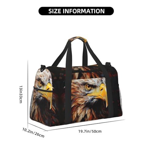 Eagle Foldable Travel Duffel Bag Tote Carry On Luggage Bag For Weekend Getaways, For Spontaneous Trips4