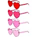 Gejoy 4 Pieces Heart Shaped Sunglasses for Women Men Valentine Gift Frameless Glasses(Red, Rose Red, Pink, Light Pink)